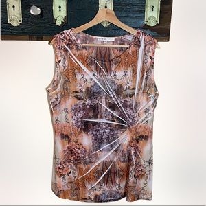 2/$12 Cleo Folded Fabric Burst Sleeveless Top Size XXL